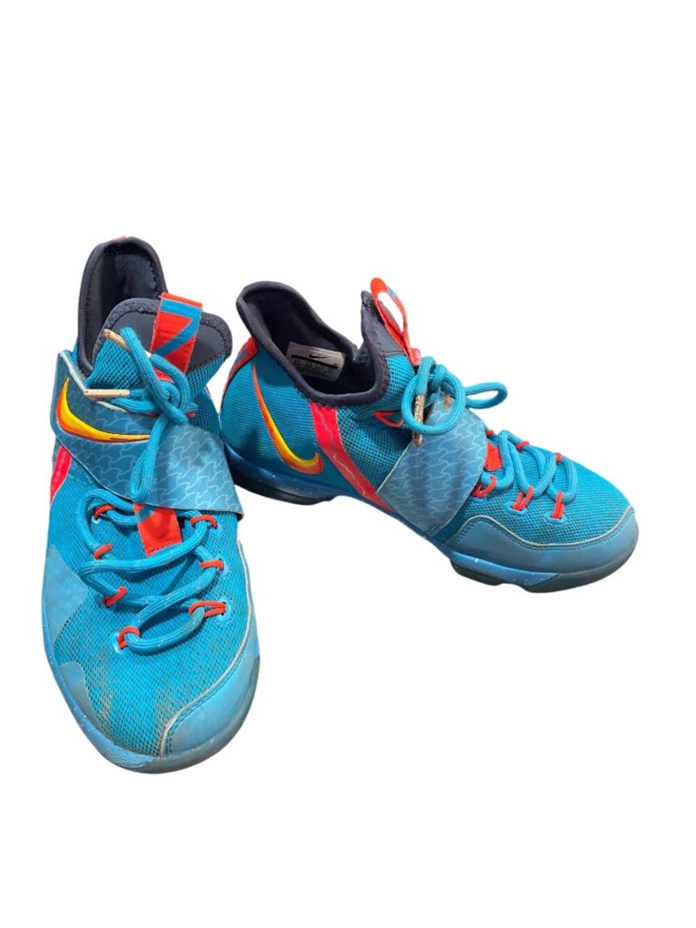 Nike Lebron 14GS Cocoa grade blue red release mid top sneakers sz 6Y SKU 10-244
